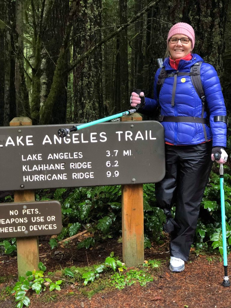 Dana Pounds hiking Lake Angeles Trail